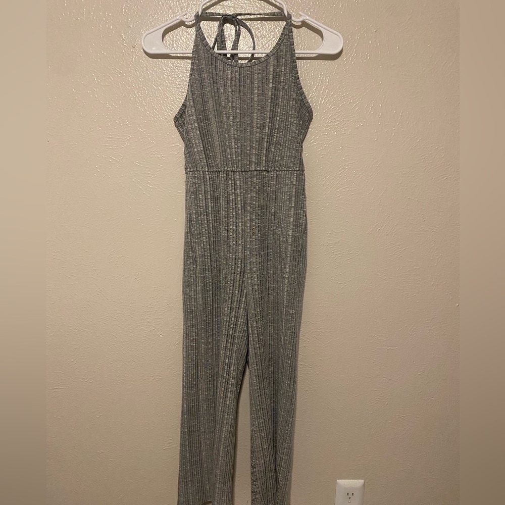 Tie Halter Ribbed jumpsuit